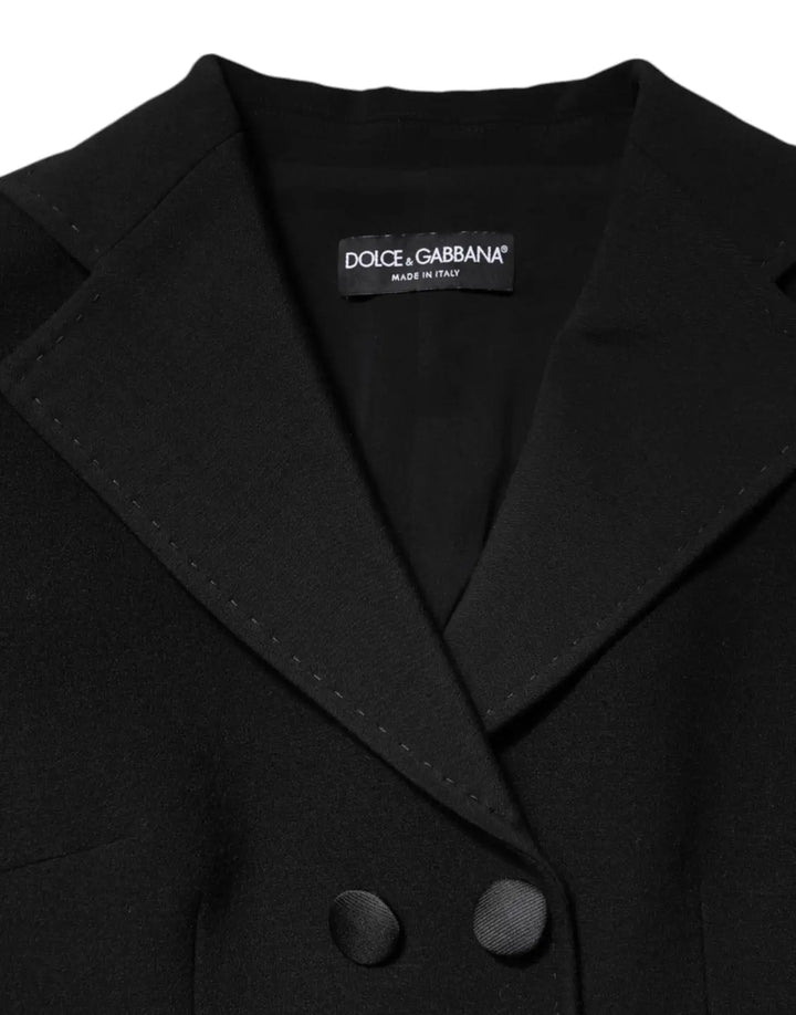 Dolce &amp; Gabbana Black Wool Double Breasted Coat Jacket