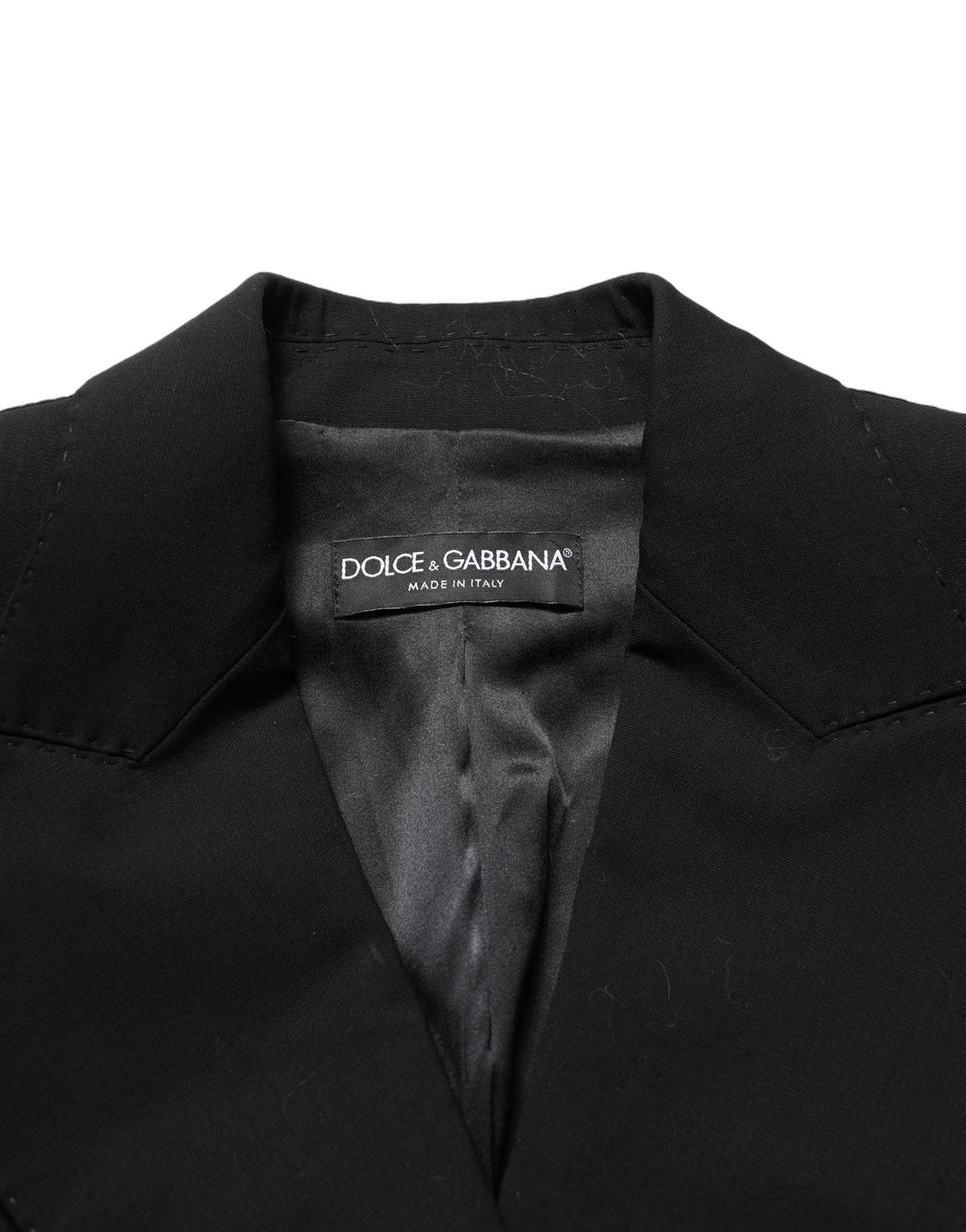 Dolce &amp; Gabbana Sport Jackets - Black Wool DoubleBreasted Lace Sleeve Jacket