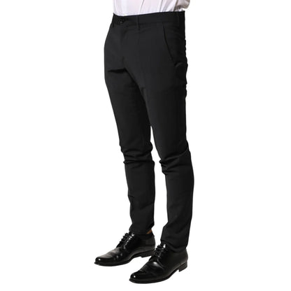 Dolce & Gabbana Black Wool Formal Trousers for Men