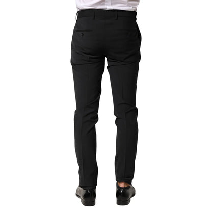 Dolce & Gabbana Black Wool Formal Trousers for Men
