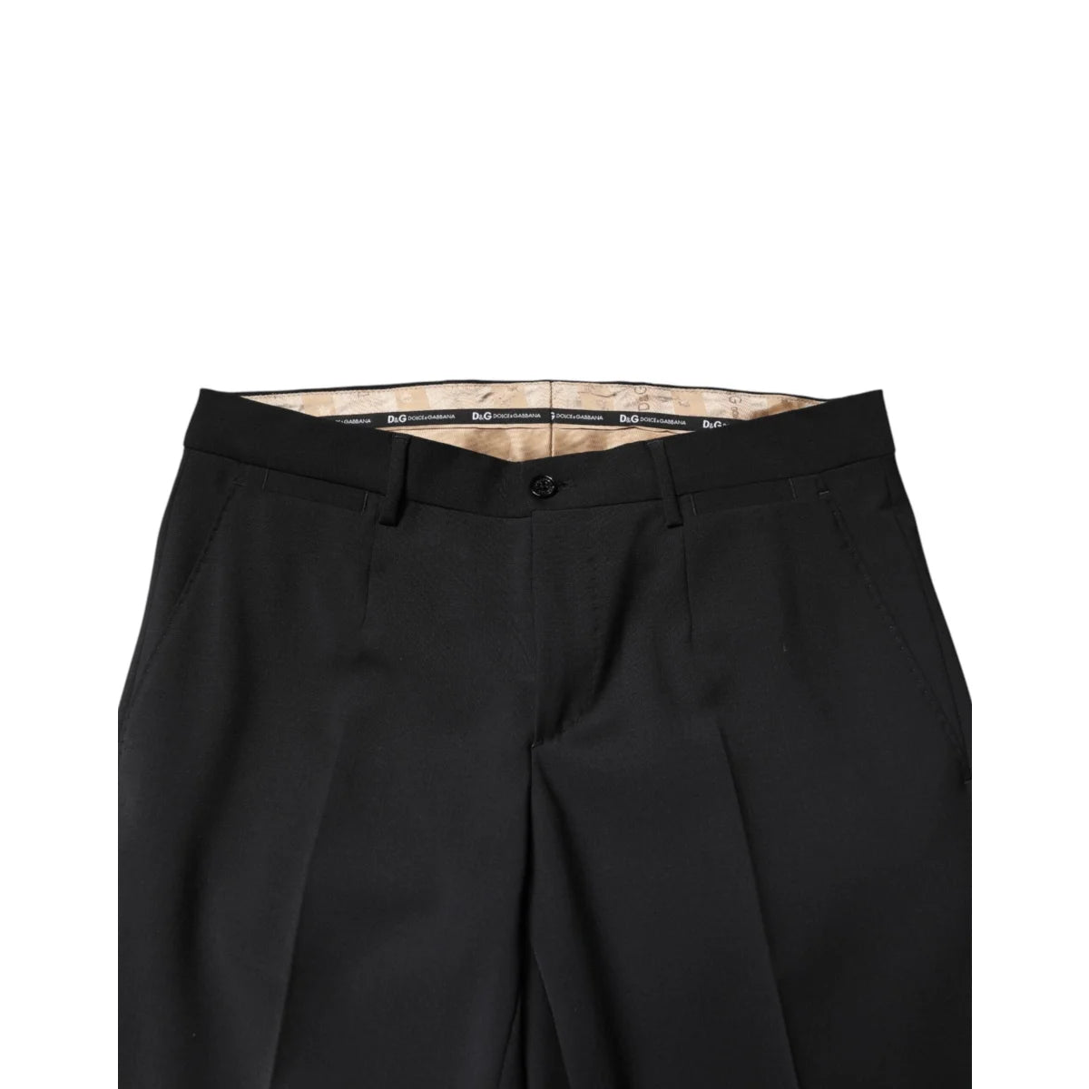 Dolce & Gabbana Black Wool Formal Trousers for Men