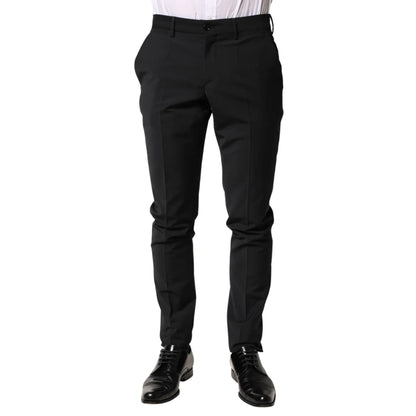 Dolce & Gabbana Black Wool Formal Trousers for Men