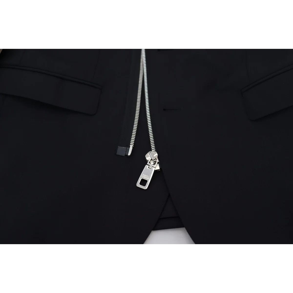 Dolce & Gabbana Black Wool Full Zip Long Sleeves Jacket