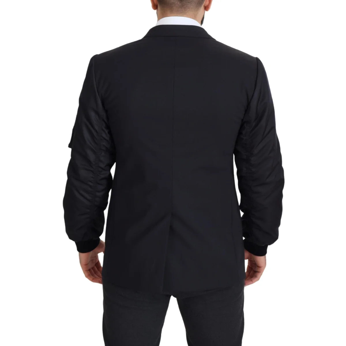 Dolce & Gabbana Black Wool Full Zip Long Sleeves Jacket