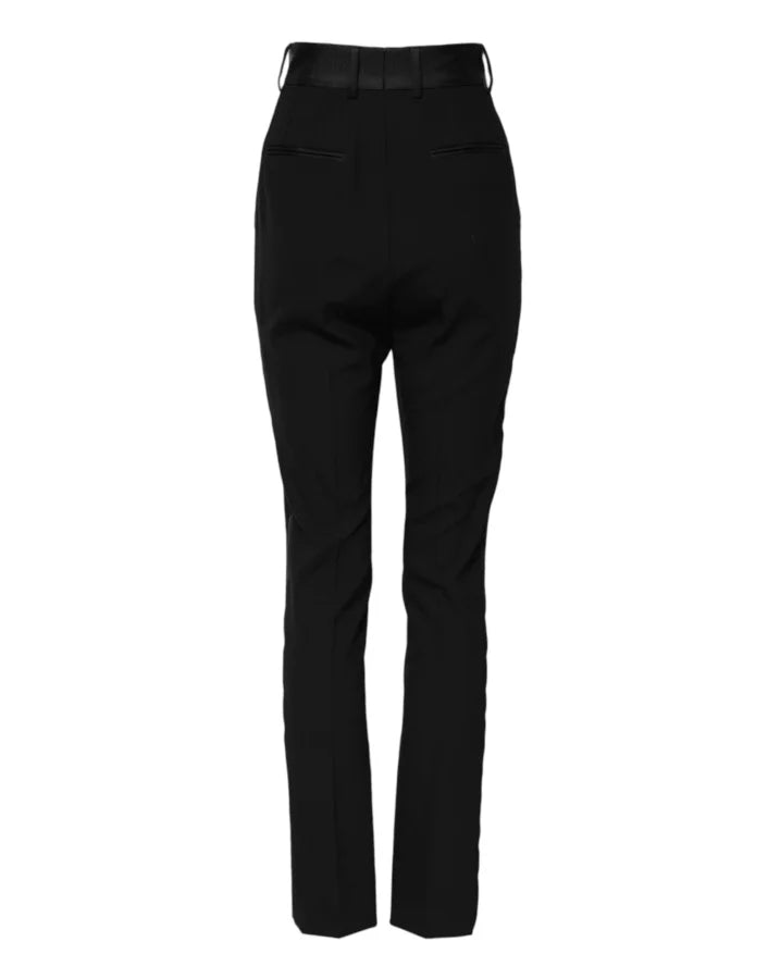 Dolce &amp; Gabbana Black Wool High Waist Skinny Pants