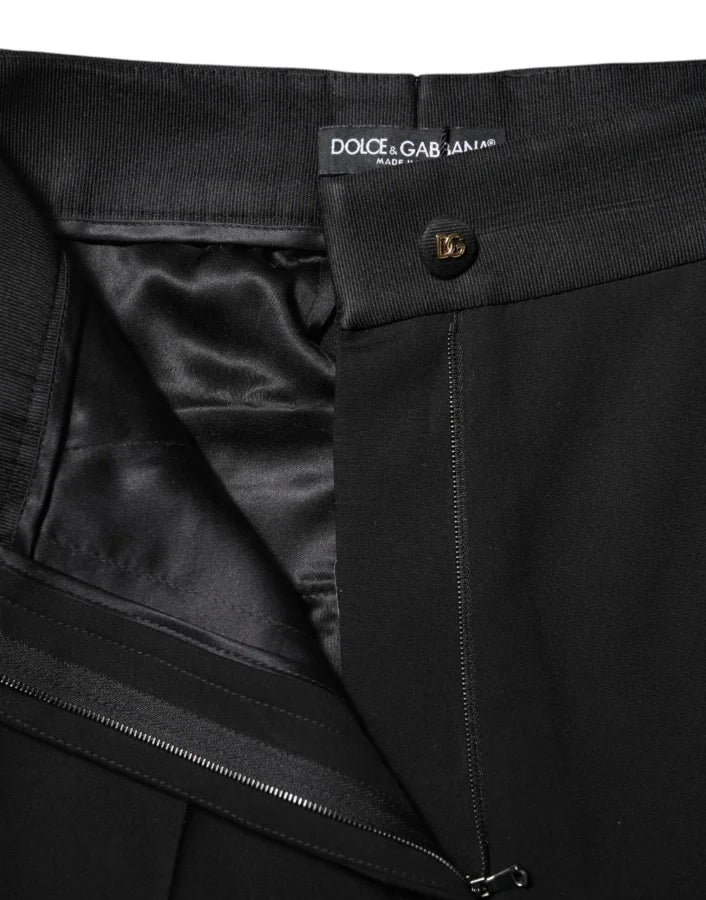 Dolce &amp; Gabbana Black Wool High Waist Skinny Pants