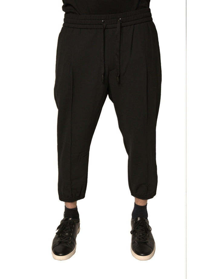 Dolce &amp; Gabbana Black Wool Jogger Jogging Pants