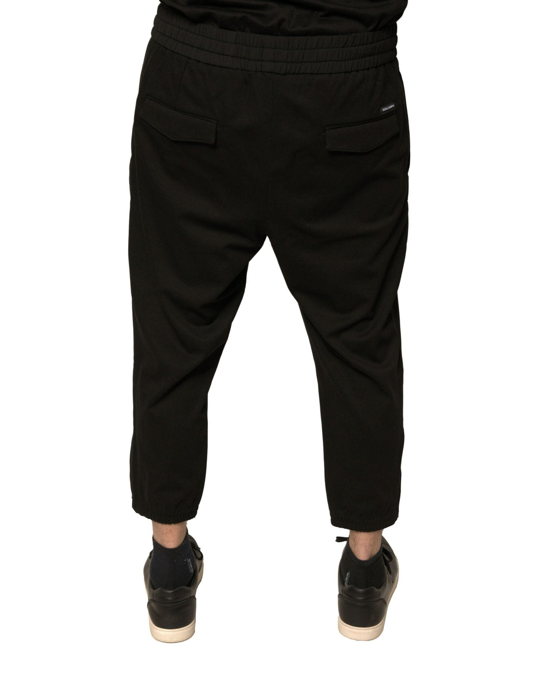 Dolce &amp; Gabbana Black Wool Jogger Jogging Pants
