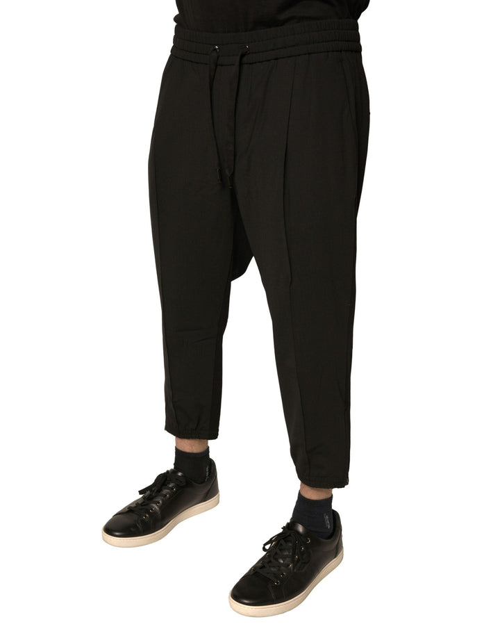 Dolce &amp; Gabbana Black Wool Jogger Jogging Pants