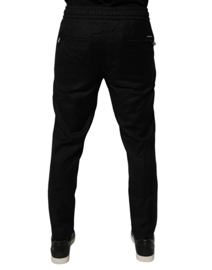 Dolce &amp; Gabbana Black Wool Jogger Jogging Pants
