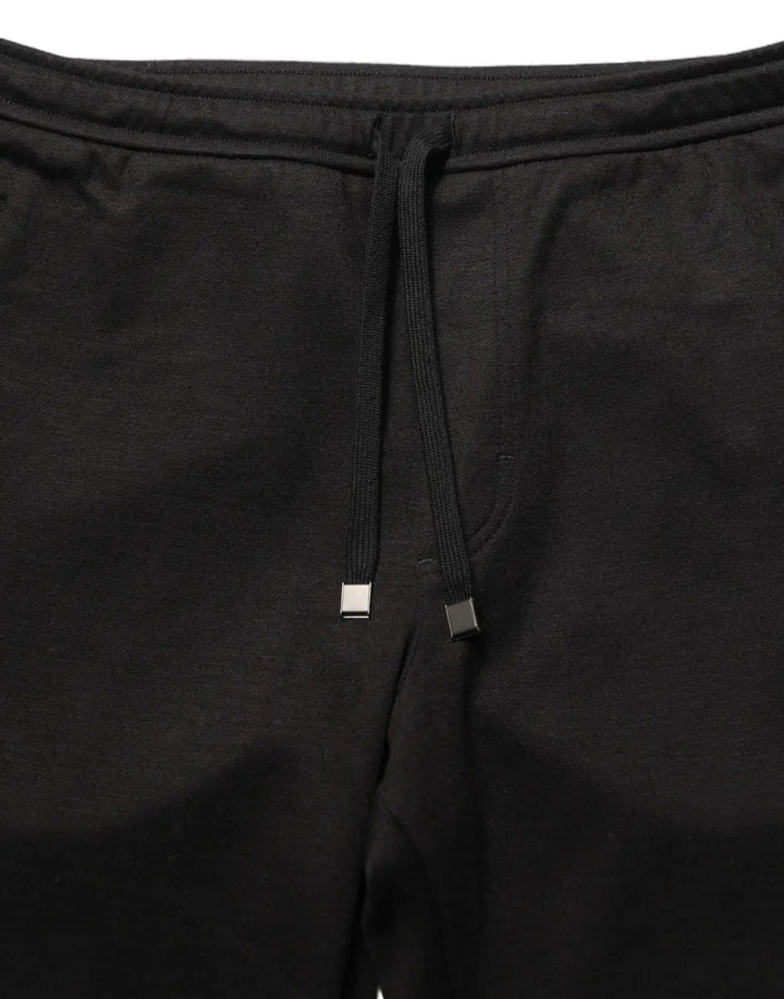 Dolce &amp; Gabbana Black Wool Jogger Men Sweatpants Trouser Pants