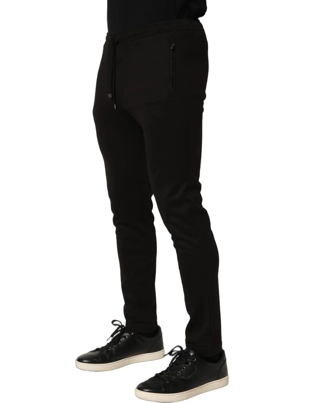 Dolce &amp; Gabbana Black Wool Jogger Men Sweatpants Trouser Pants