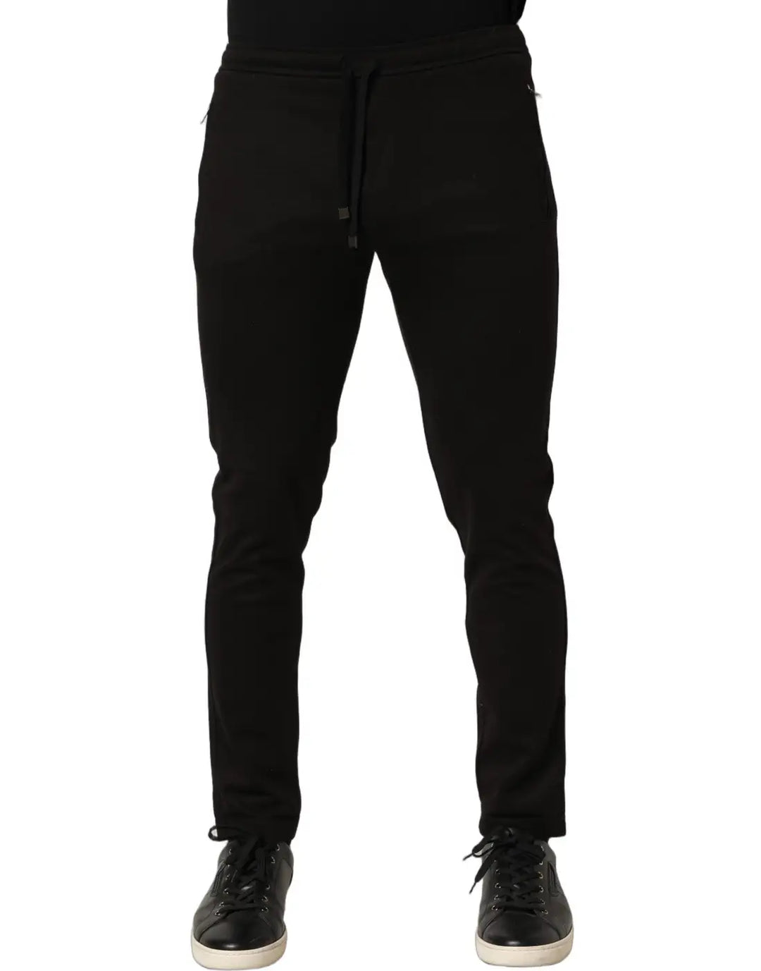 Dolce &amp; Gabbana Black Wool Jogger Men Sweatpants Trouser Pants
