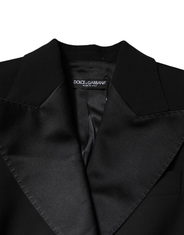 Dolce &amp; Gabbana Overcoats - Black Wool Jumpsuit Dress Women Coat Jacket