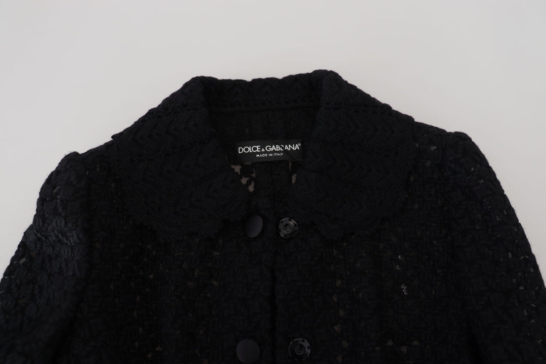 Dolce &amp; Gabbana Coats Jackets - Black Wool Knitted Button Down Collar Jacket
