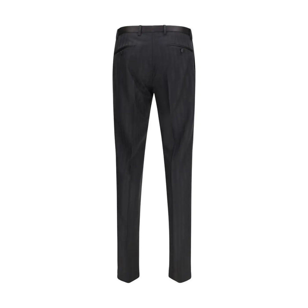 Dolce &amp; Gabbana Black Wool Oves Aries Casual Pants