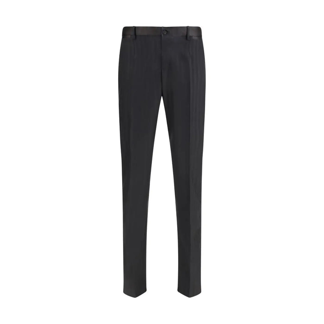 Dolce &amp; Gabbana Black Wool Oves Aries Casual Pants