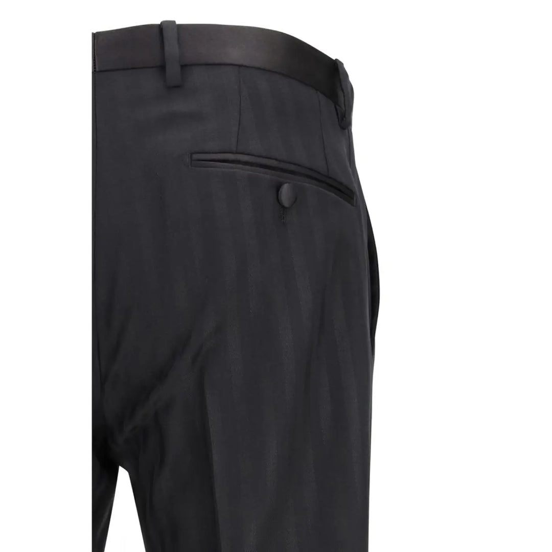 Dolce &amp; Gabbana Black Wool Oves Aries Casual Pants