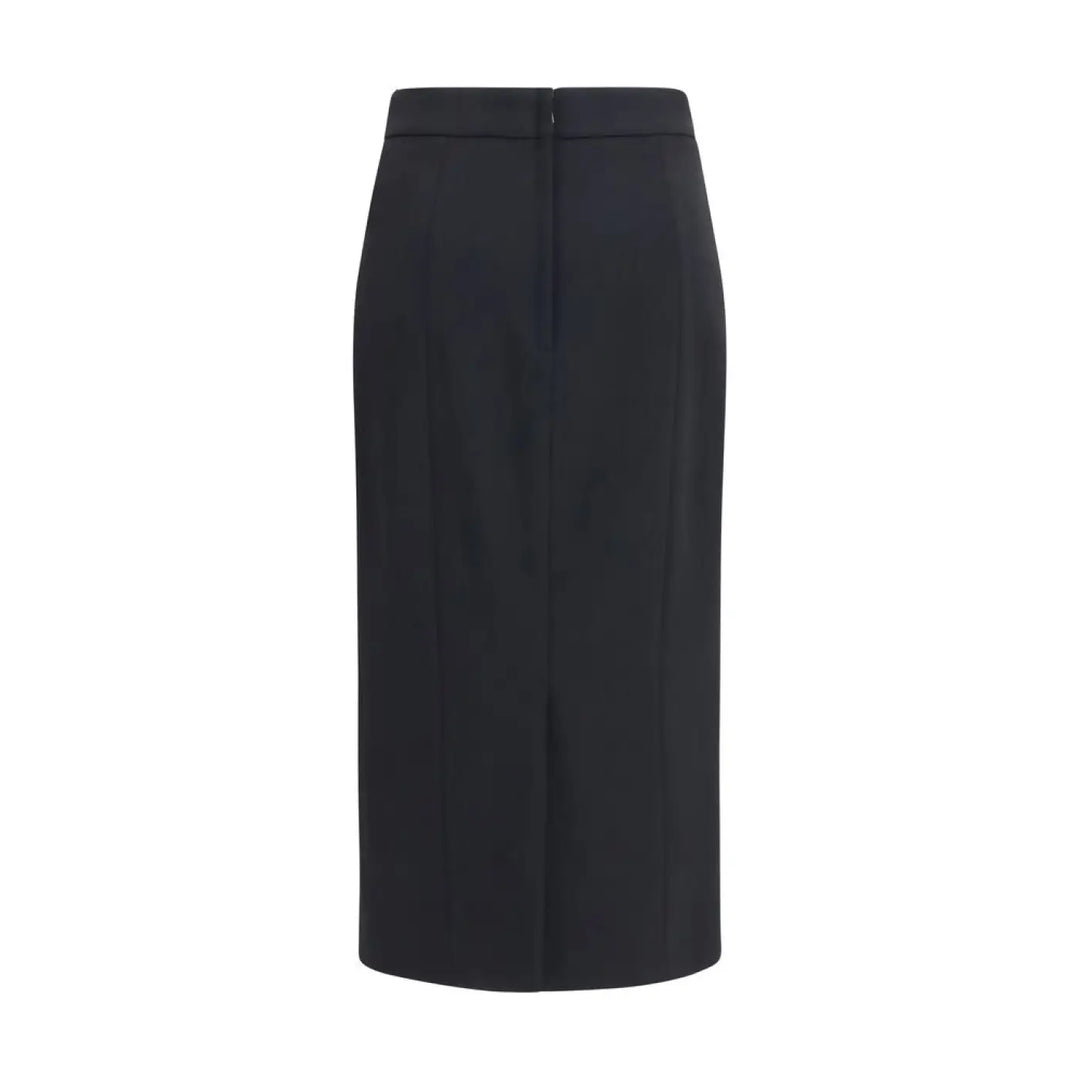 Dolce &amp; Gabbana Black Wool Oves Aries Long Skirt