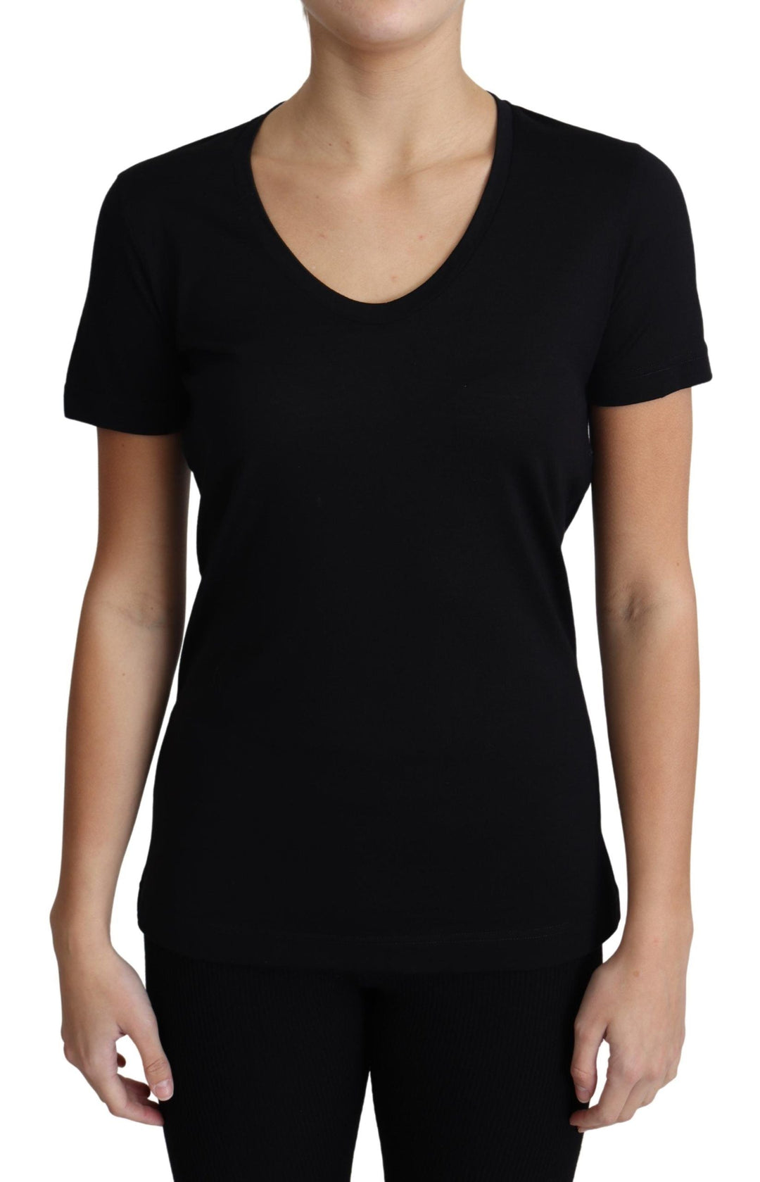 Dolce &amp; Gabbana - Black Wool Round Neck Short Sleeves T-shirt