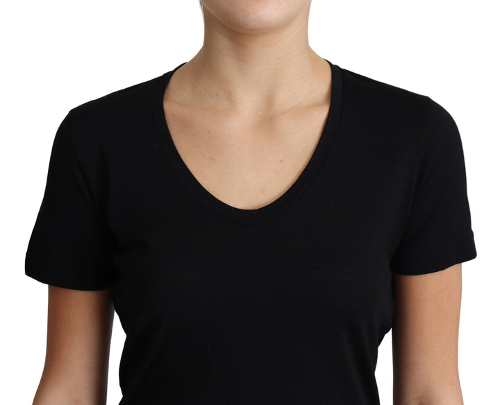 Dolce &amp; Gabbana - Black Wool Round Neck Short Sleeves T-shirt