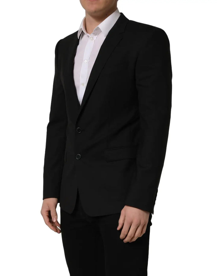 Dolce &amp; Gabbana Black Wool Single Breasted Blazer Jacket