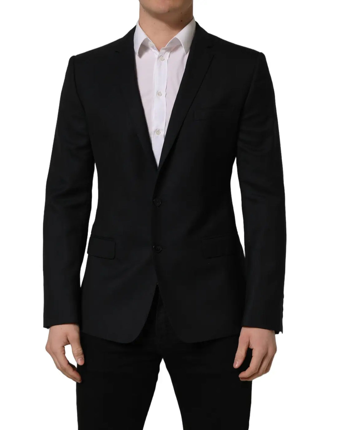 Dolce &amp; Gabbana Black Wool Single Breasted Blazer Jacket