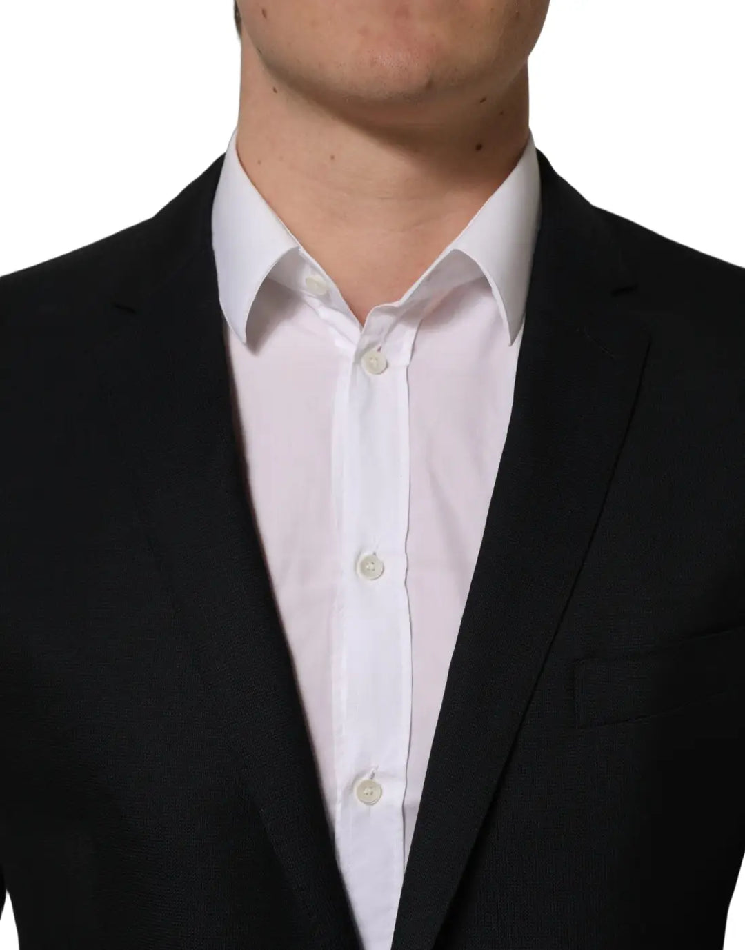 Dolce &amp; Gabbana Black Wool Single Breasted Blazer Jacket