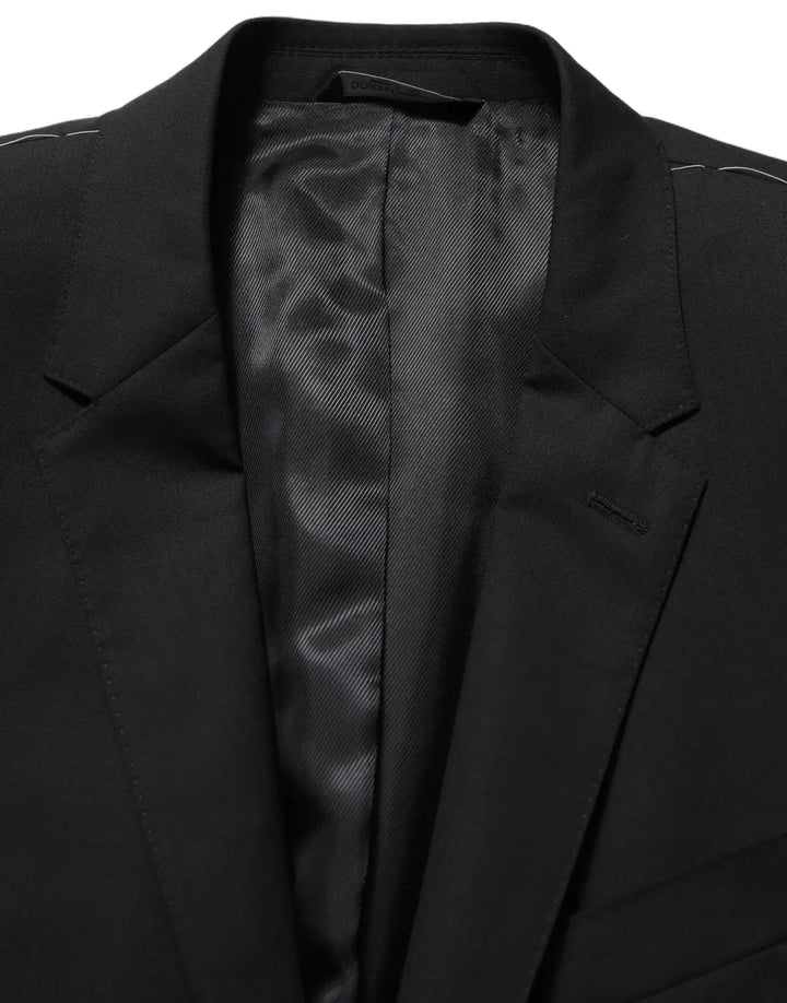 Dolce &amp; Gabbana Black Wool Single Breasted Blazer Jacket