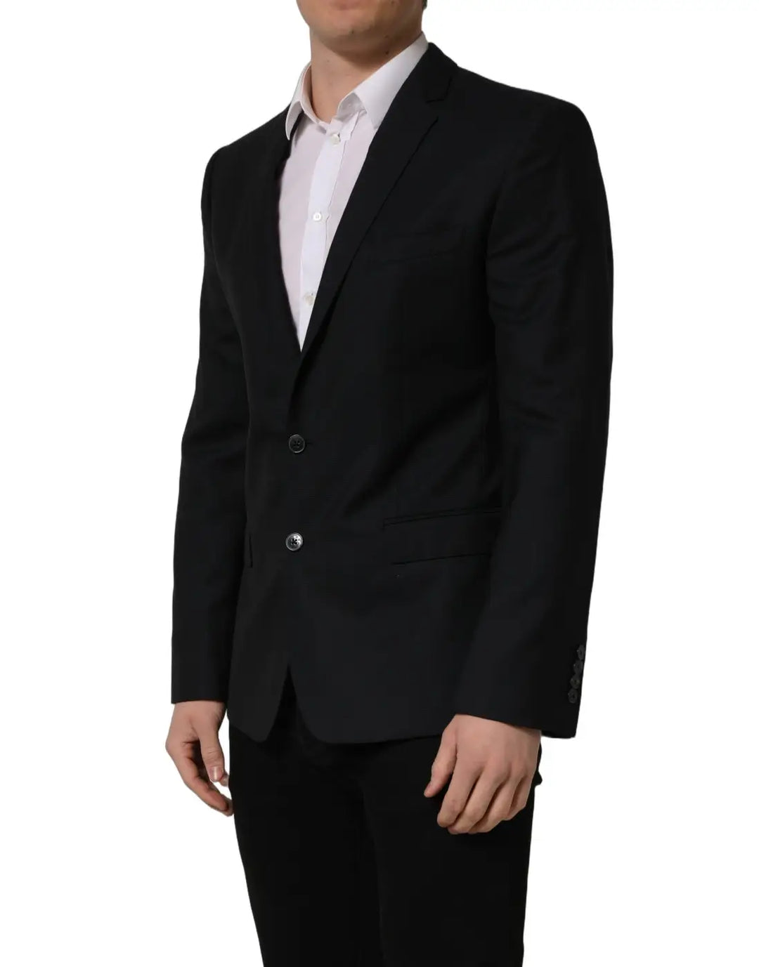 Dolce &amp; Gabbana Black Wool Single Breasted Blazer Jacket