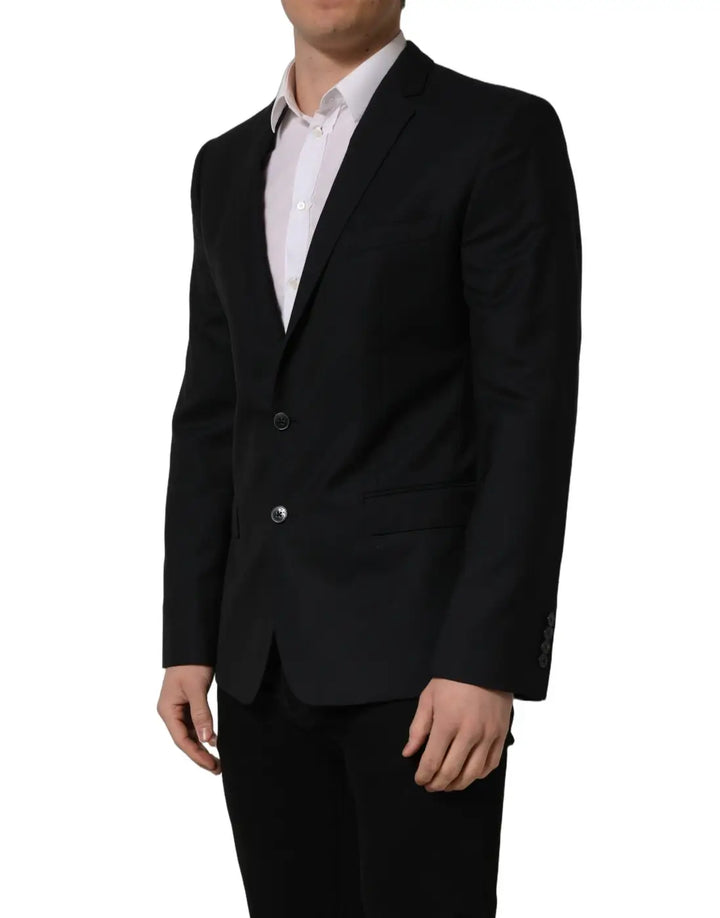 Dolce &amp; Gabbana Black Wool Single Breasted Blazer Jacket