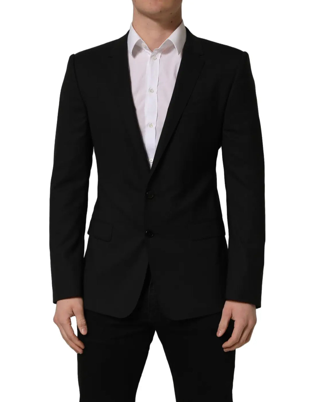 Dolce &amp; Gabbana Black Wool Single Breasted Blazer Jacket