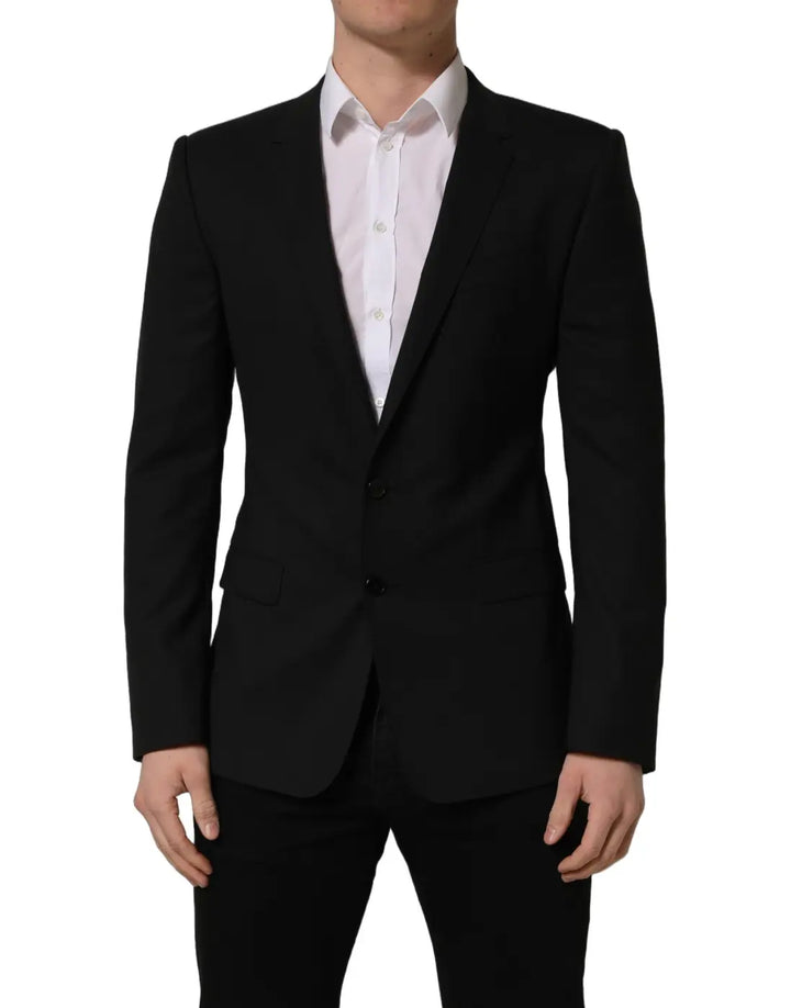 Dolce &amp; Gabbana Black Wool Single Breasted Blazer Jacket