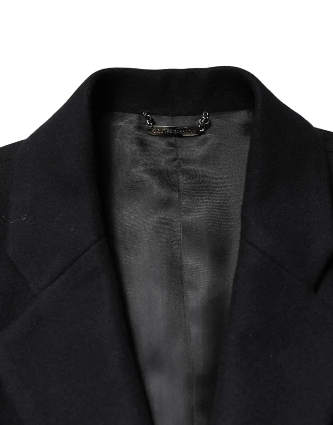 Dolce &amp; Gabbana Black Wool Single Breasted Long Coat Jacket