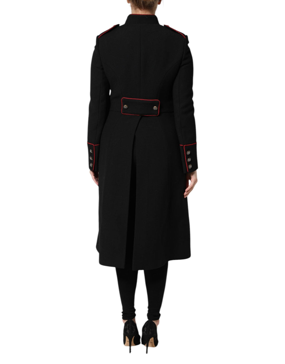 Dolce &amp; Gabbana Trench Coats - Black Wool Single Breasted Coat Jacket
