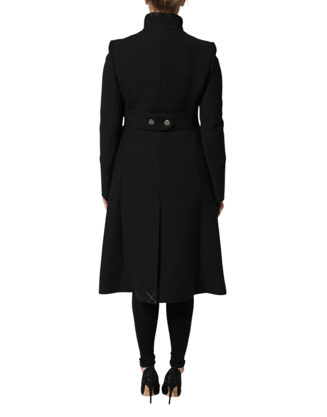 Dolce &amp; Gabbana Trench Coats - Black Wool Single Breasted Coat Jacket