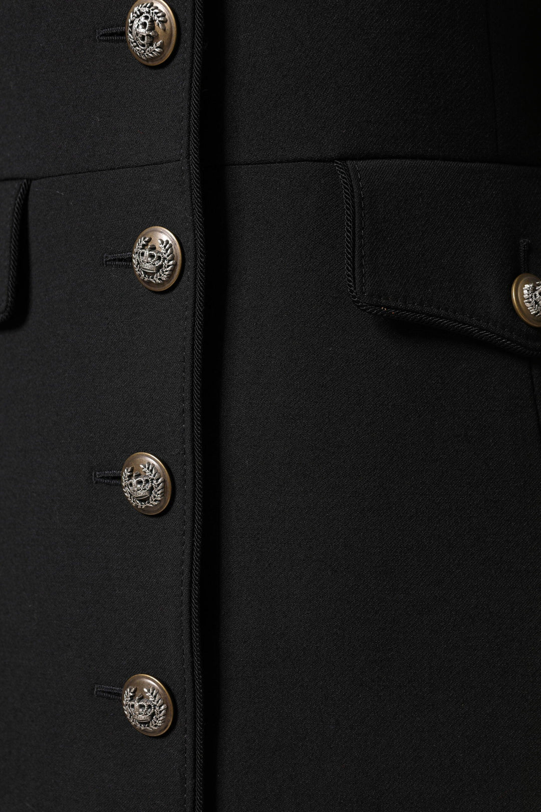 Dolce &amp; Gabbana Trench Coats - Black Wool Single Breasted Coat Jacket