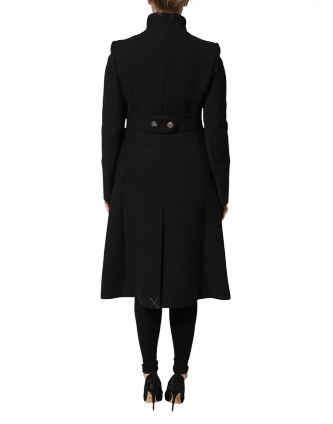Dolce &amp; Gabbana Black Wool Single Breasted Trench Coat Jacket