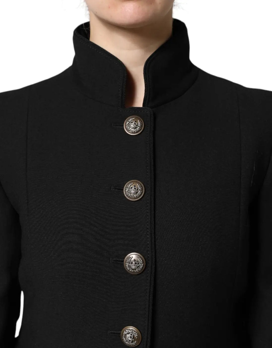 Dolce &amp; Gabbana Black Wool Single Breasted Trench Coat Jacket