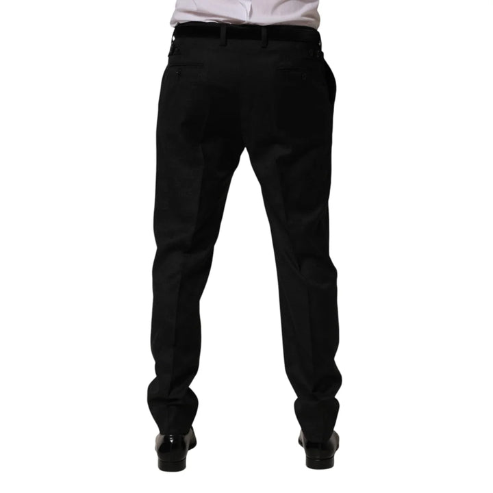 Dolce &amp; Gabbana Black Wool Skinny Dress Formal Trouser Pants