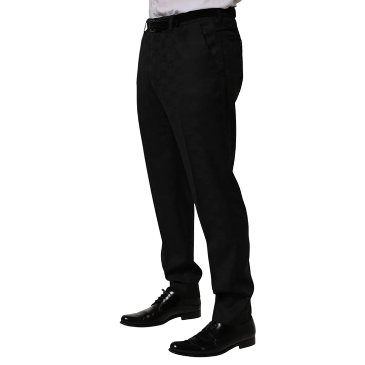 Dolce &amp; Gabbana Black Wool Skinny Dress Formal Trouser Pants