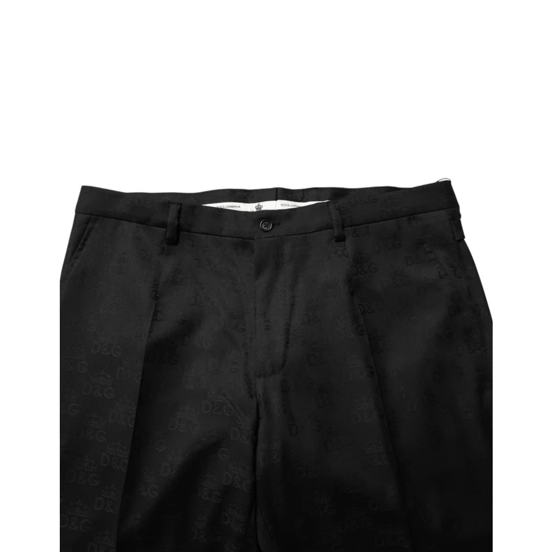 Dolce &amp; Gabbana Black Wool Skinny Dress Formal Trouser Pants