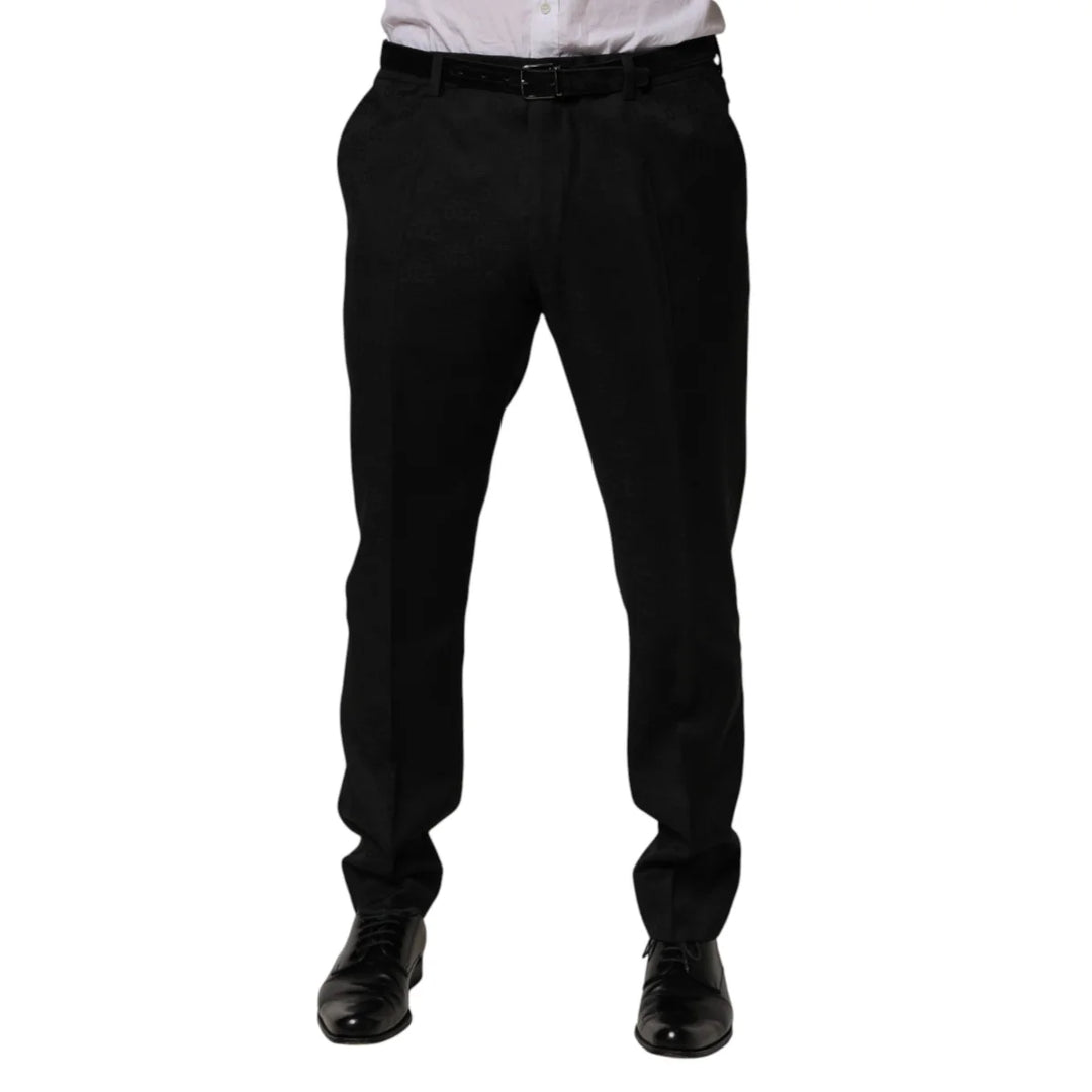 Dolce &amp; Gabbana Black Wool Skinny Dress Formal Trouser Pants