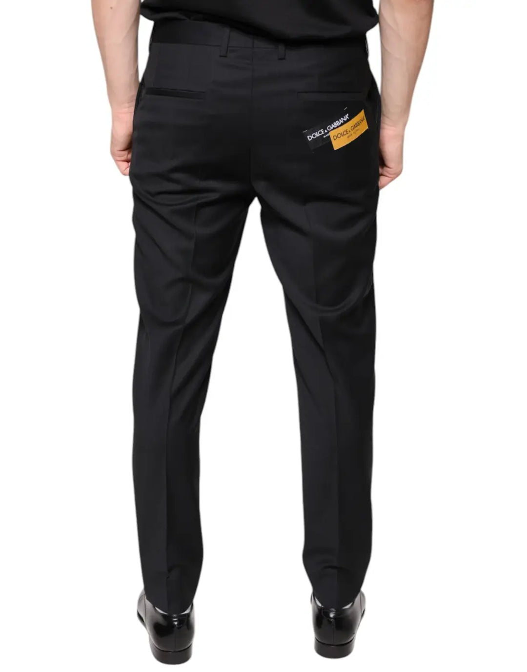 Dolce &amp; Gabbana Black Wool Skinny Men Dress Pants