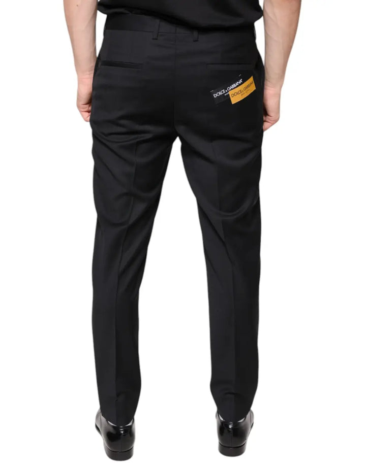Dolce &amp; Gabbana Black Wool Skinny Men Dress Pants