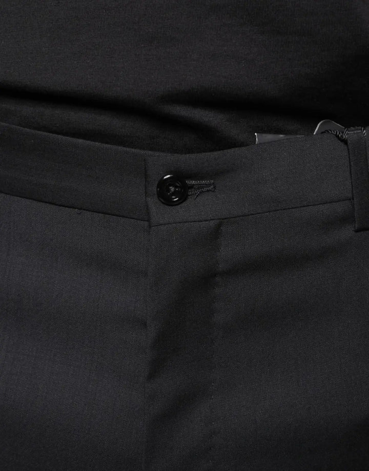 Dolce &amp; Gabbana Black Wool Skinny Men Dress Pants