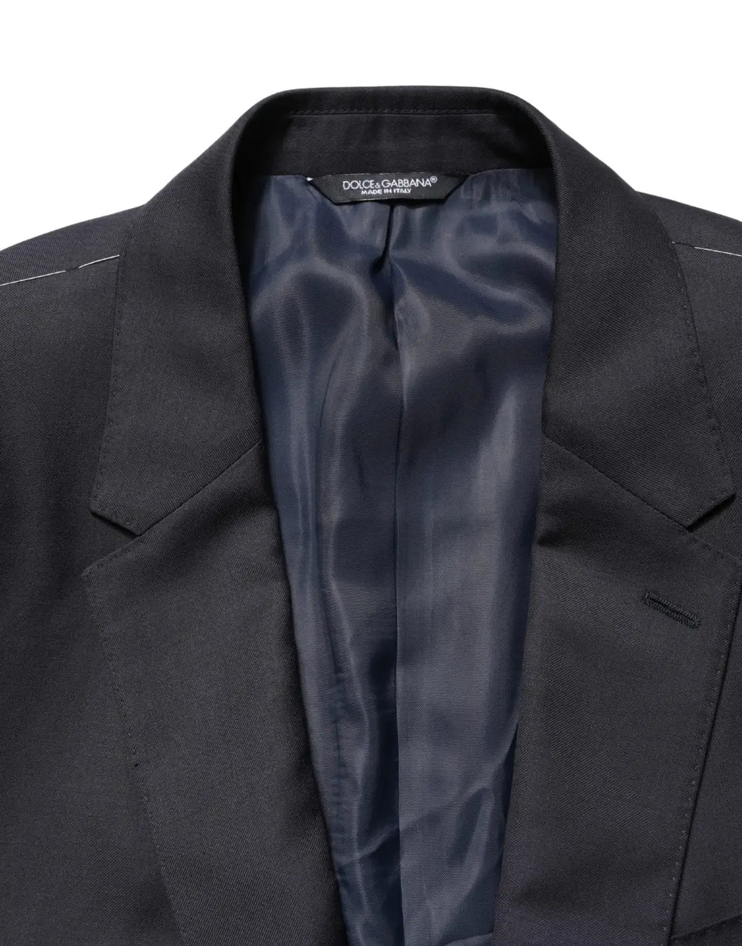 Dolce &amp; Gabbana Black Wool Slim Fit Coat Men Jacket Blazer