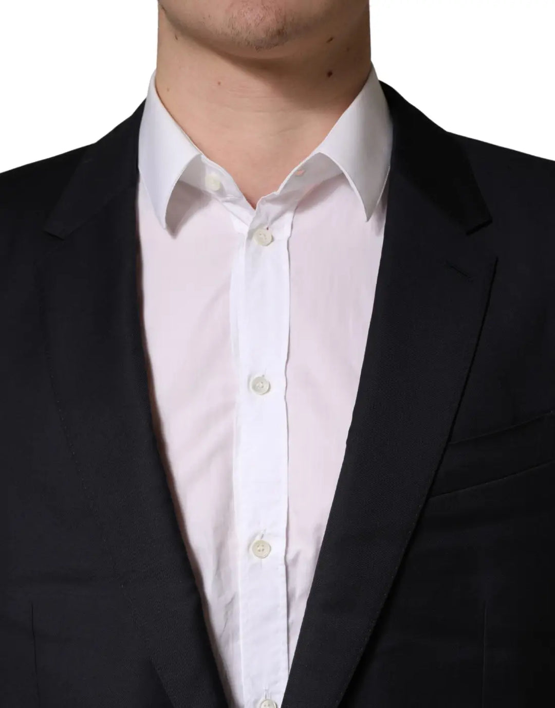 Dolce &amp; Gabbana Black Wool Slim Fit Coat Men Jacket Blazer