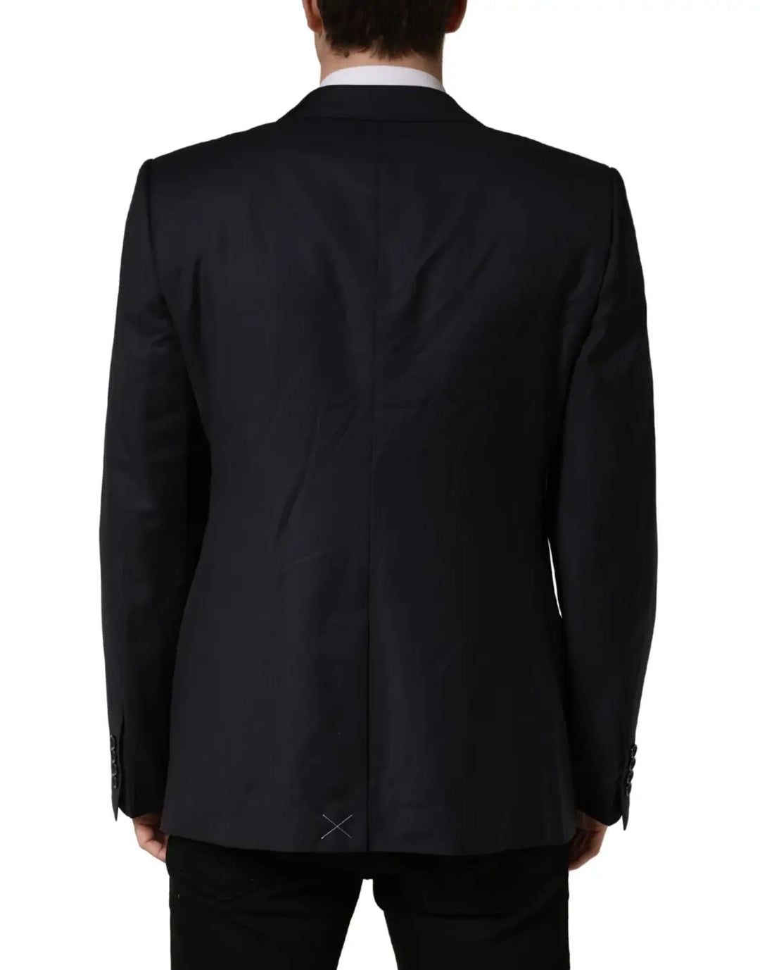 Dolce &amp; Gabbana Black Wool Slim Fit Coat Men Jacket Blazer
