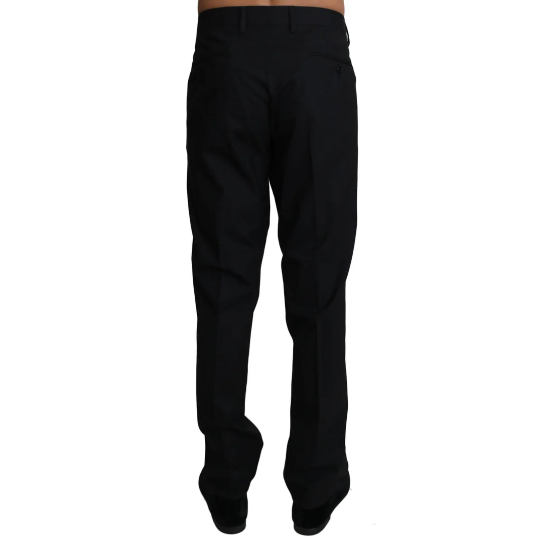 Dolce & Gabbana Black Wool Stretch Dress Trousers Pants